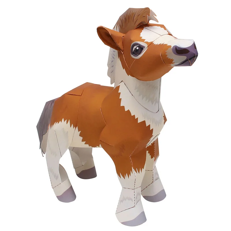 Miniature Horse Pony Handmade Origami Art Folding Mini Cute 3D Paper Model Papercraft Animal DIY Kids Adult Craft Toys QD-042