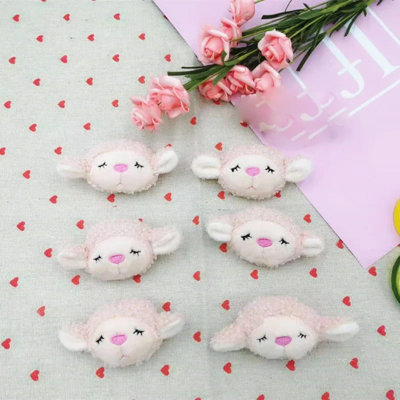 10PCS/Lot  cartoon cute sheep Padded Applique Crafts for Children Headwear Hair clip Accessorie and Garment Accessoires