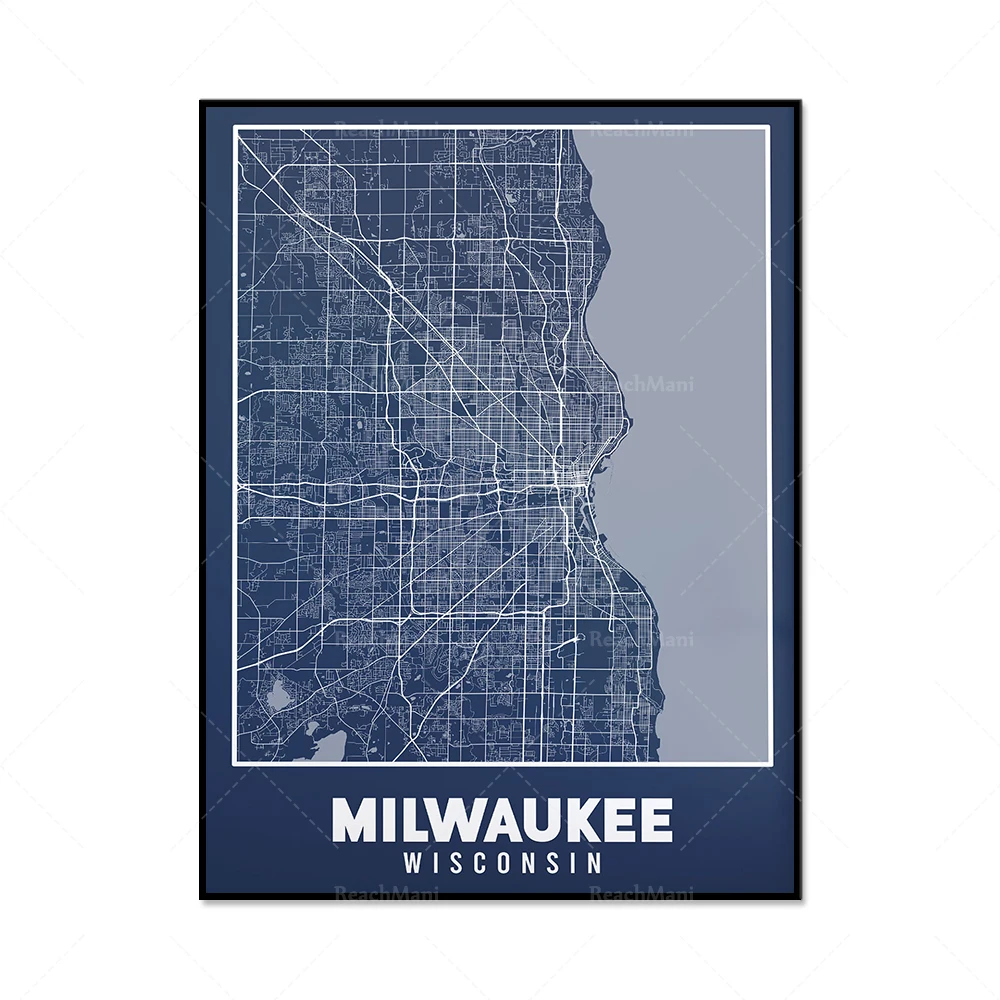 Greenville, Milwaukee Map, Fresno Map, Indianapolis Map Print, Indianapolis Indiana Wall Art Canvas Gift Home Decor Art Poster