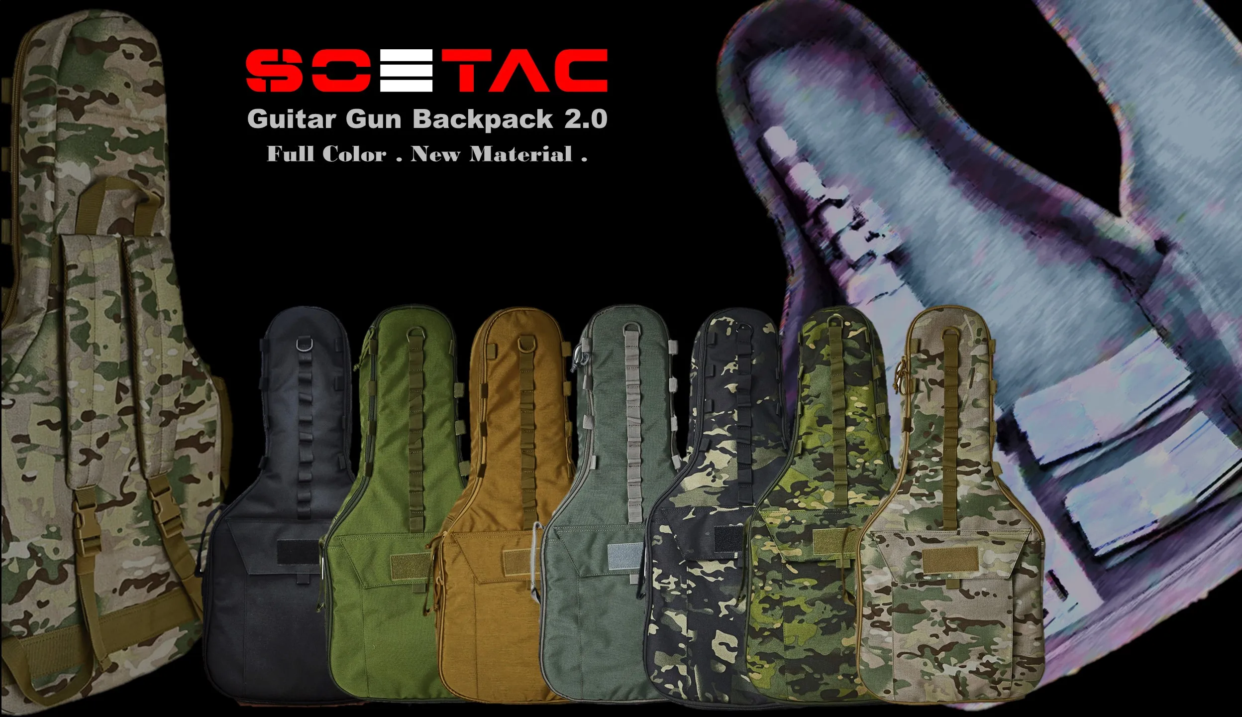 

SOETAC Airsoft Rifle Case the Gun Bag 900D Oxford Waterproof Guitar Gun Bags Cases Double Strap Backpack Hunting Case Gun Sports