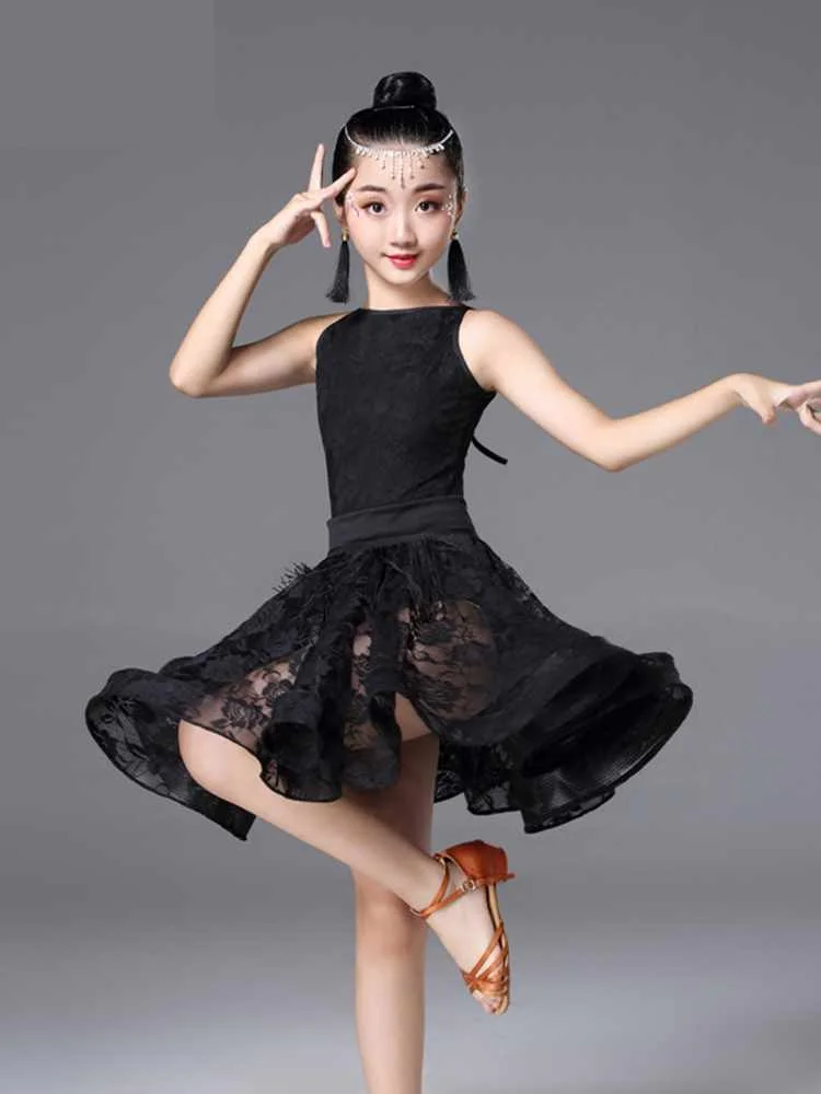 Trasporto Libero Vestito Da Ballo Latino per le Ragazze di Moda Sala Da Ballo Abiti Da Ballo per I Bambini Dancewear Costume di Prestazione Della Fase Dei Bambini