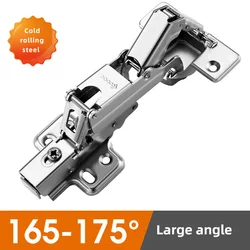 1pc Cabinet Large Angle Hinge Hydraulic Damp Buffer Furniture 165 Degree Door Hinges Soft Close Cupboard Cold Rolled Steel Gemel