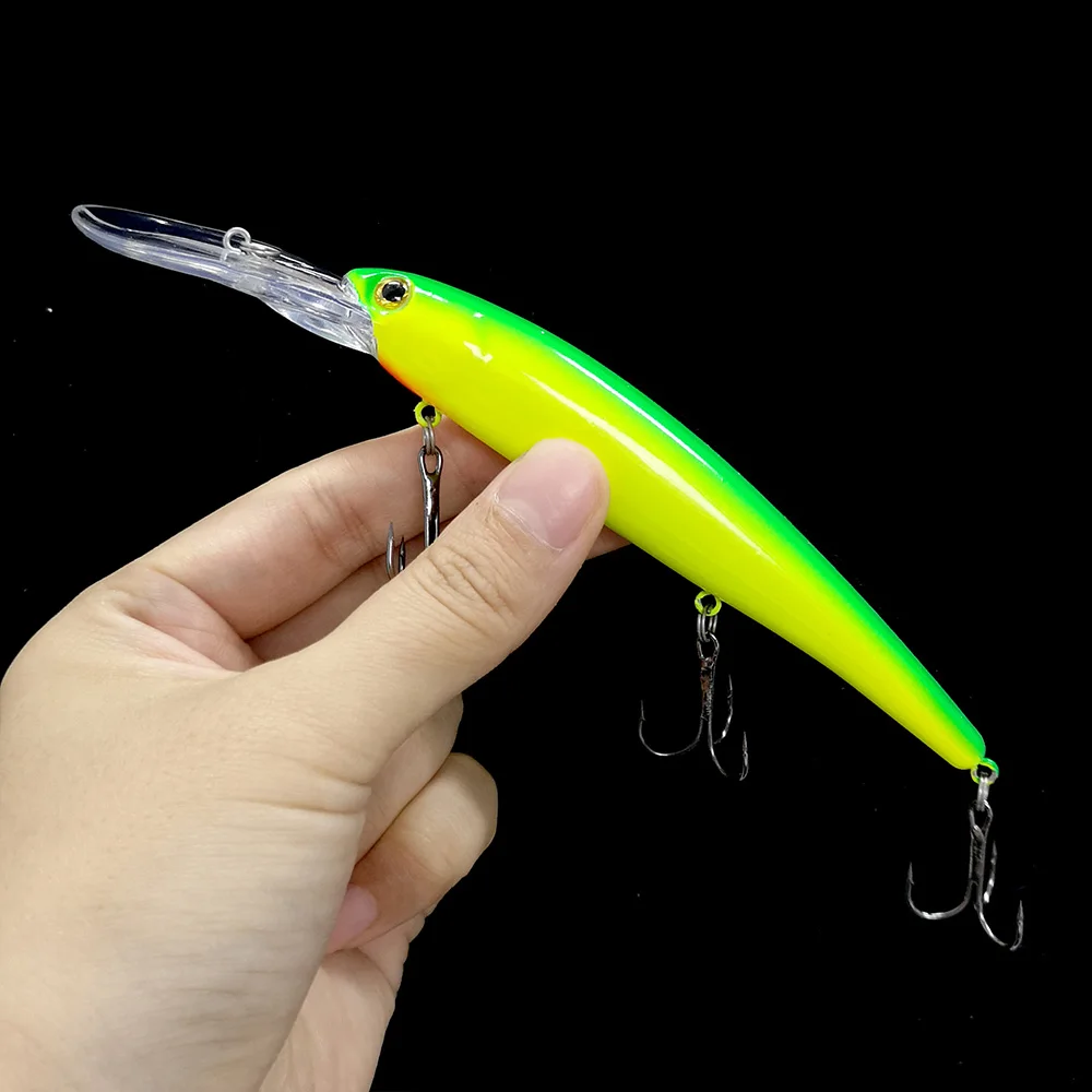 16.5cm 21g 6# Hook Deep Diving Large Minnow Wobbler Lure Artificial Hard Bait Crankbait Bass Pike Walleye Perch Fishing Gear