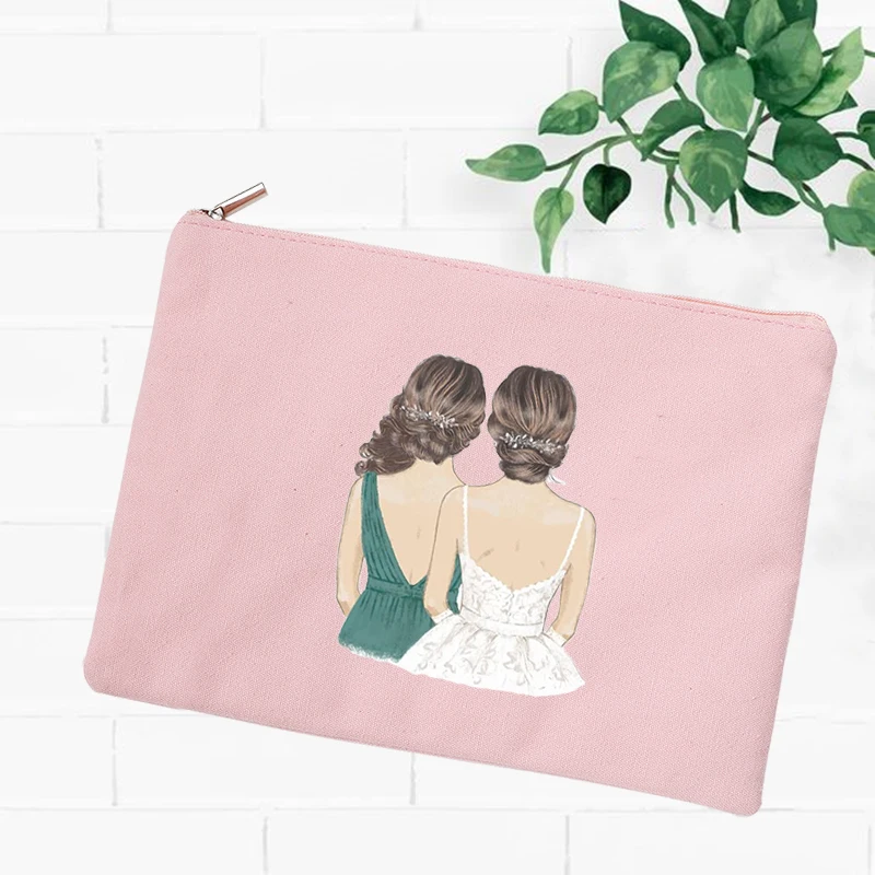 Best Friend Makeup Bag Women Cosmetic Bags Travel Toiletries Organizer Female Storage Make Up Case Purse Wedding Bridesmaid Gift