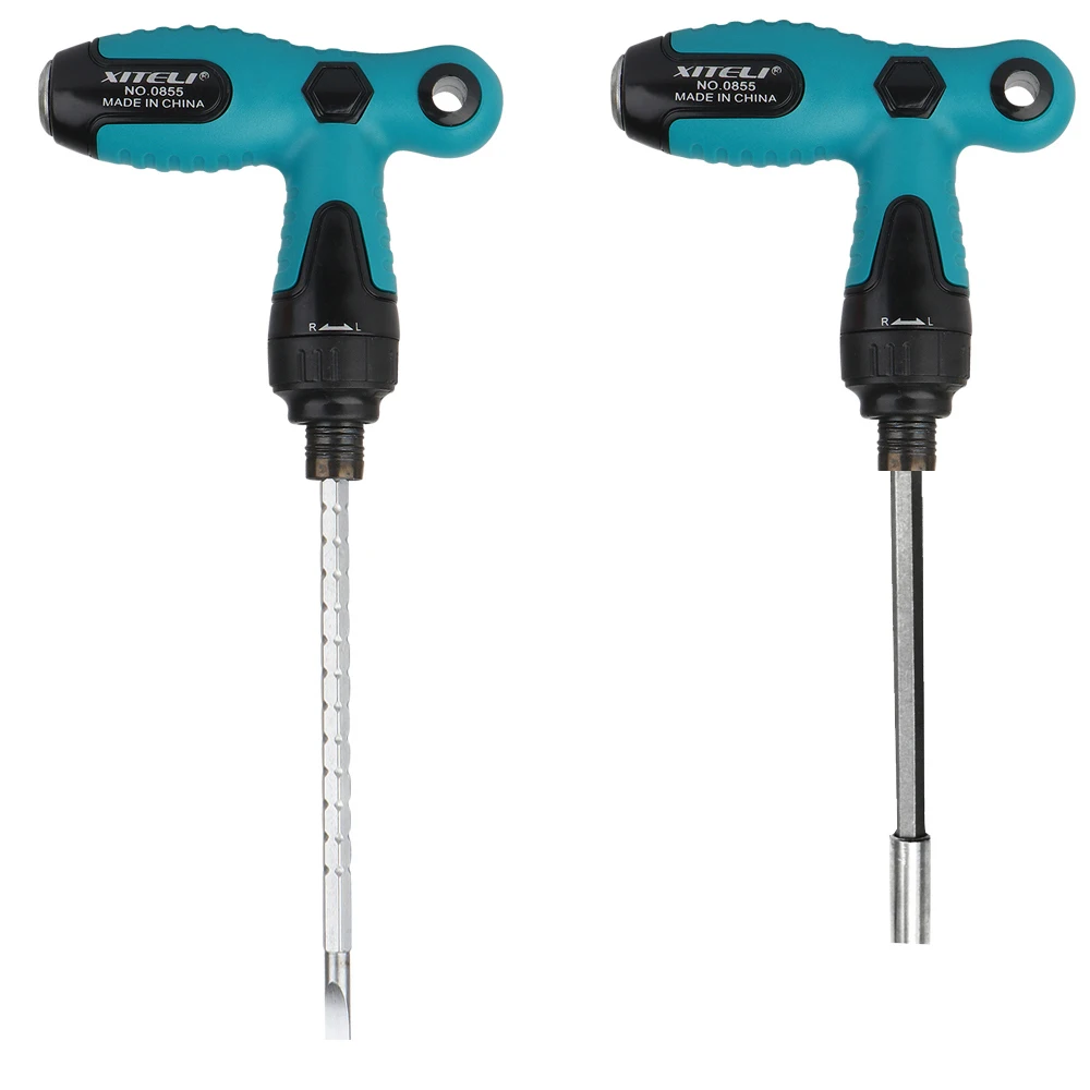 New arrival  Manual T-type ratchet screwdriver quick bolt driver batch 6.35mm can rotate forward reverse