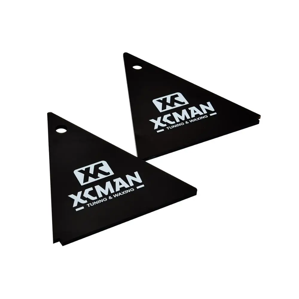 

XCMAN Alpine Ski Waxing Triangle Scraper 4mm Thick- Dark Brown - Corner Notch for Edge Cleaning-2pack