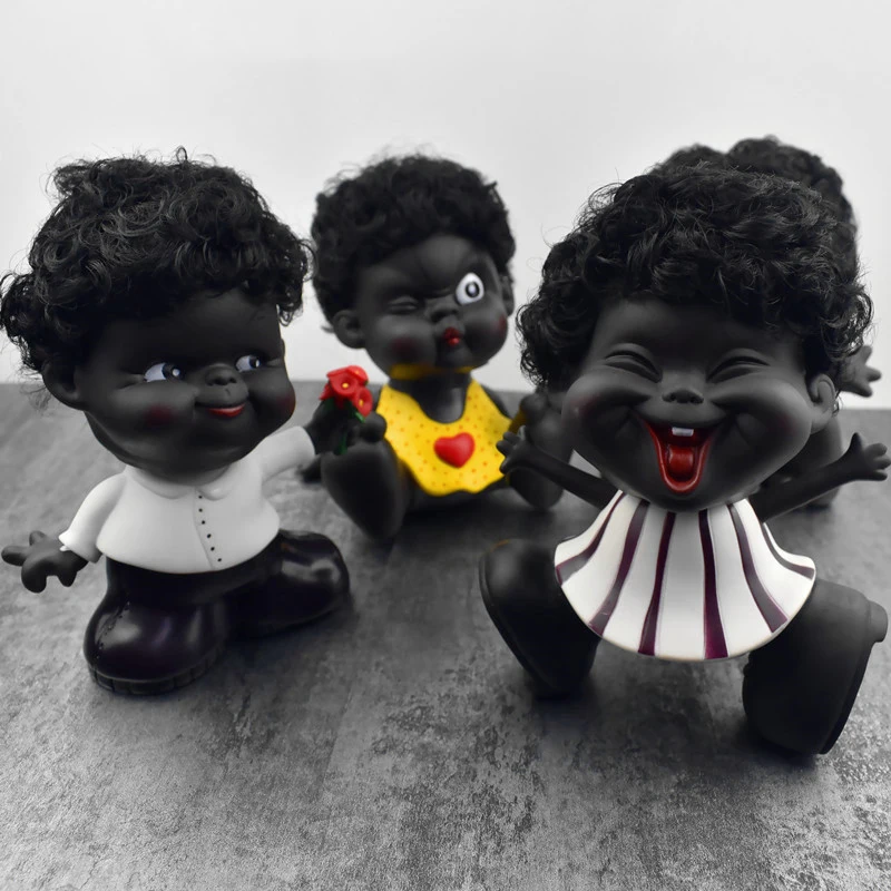 Cute Black Doll Bedroom Emotions Creative Saving Pot Doll Can Shake Heads Room Car Decorations Gifts for Children