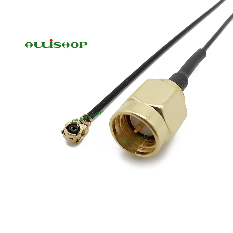 ALLiSHOP SMA male brooches plug to U.FL IPX connectors 0-3Ghz Wifi router Wireless phone AP Extension pigtail 50ohms 1.13 cable