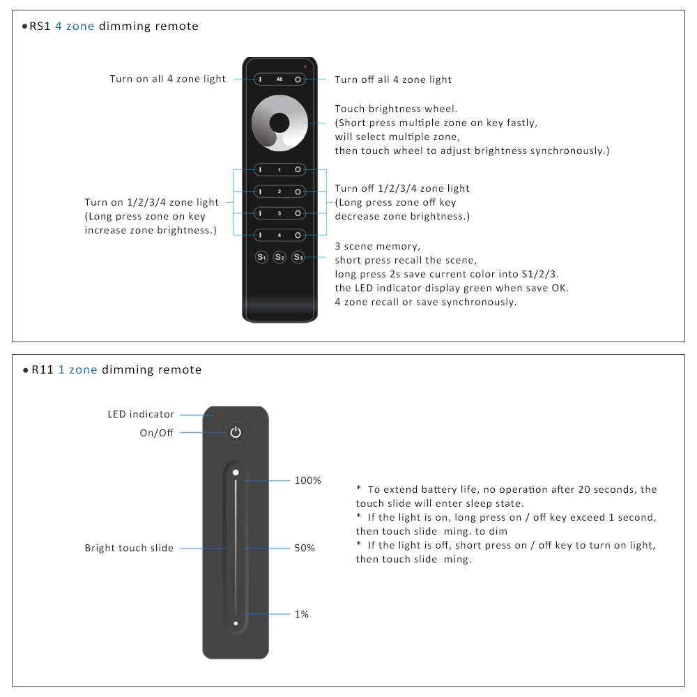 MJJC LED Dimmer 220V 110V 230V AC Triac Dimmer 2.4G Wireless RF Remote Control 220 Volt S1-B Push Switch Dimer for LED Lamp Bulb