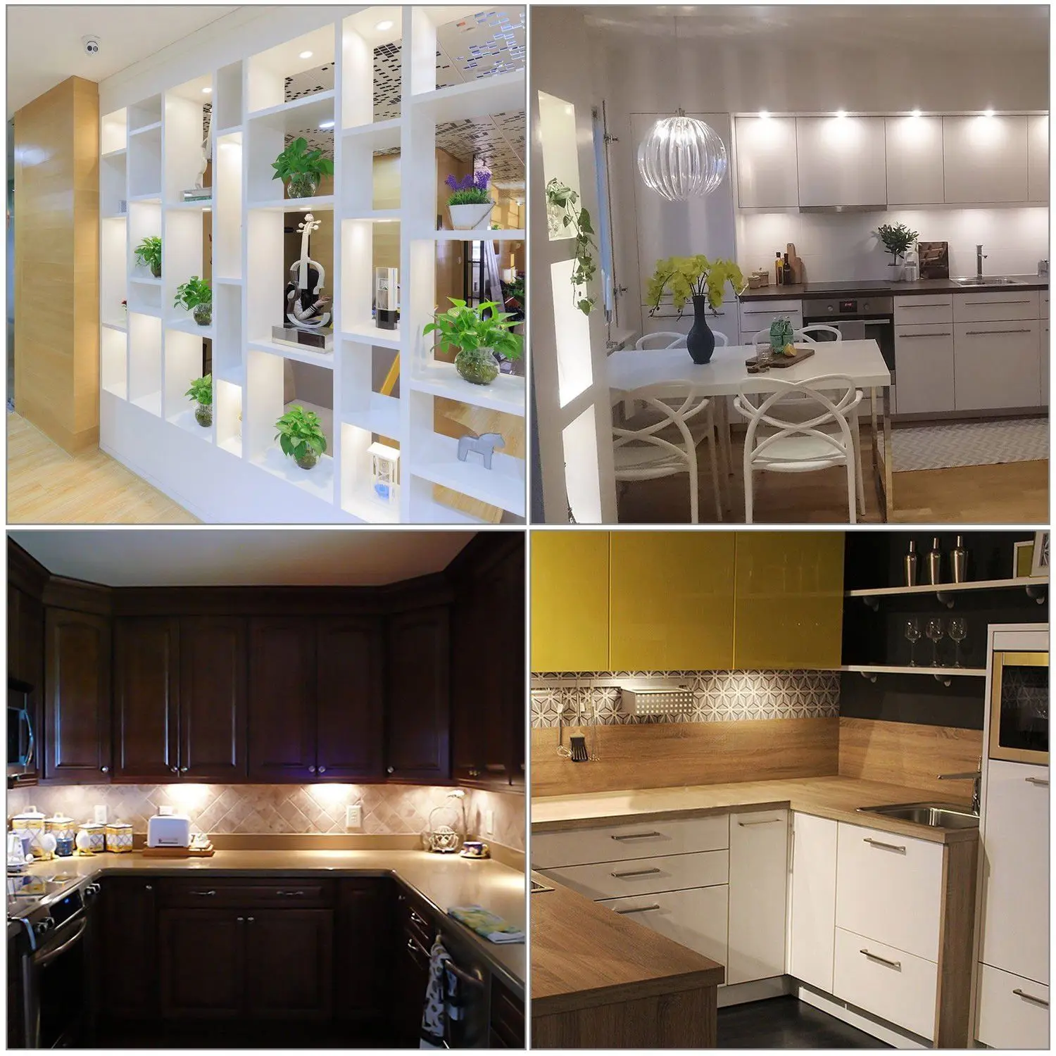 Tuya wifi Control Under Cabinet LED Light RGB Or CCT Light Color Temperature Warm+White Double Color for Kitchen Closet Lighting