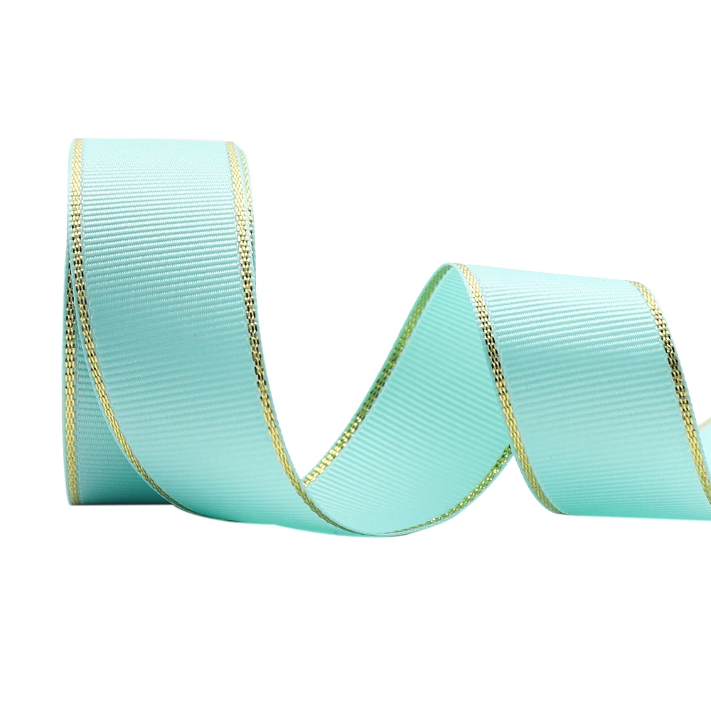 10 Yards 10MM/25MM/38MM Glitzer-Grosgrainband mit Goldrand für Haarschleifen/Geschenkverpackungen, DIY-Weihnachtsdekorationsmaterial Y19042101 – Detail 12