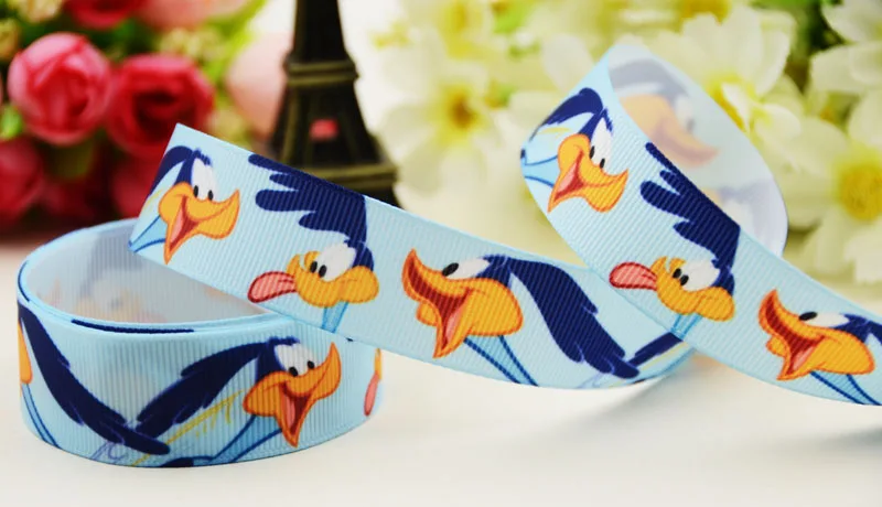 22mm 25mm 38mm 75mm Roadrunner Cartoon printed Grosgrain Ribbon party decoration 10 Yards X-03775