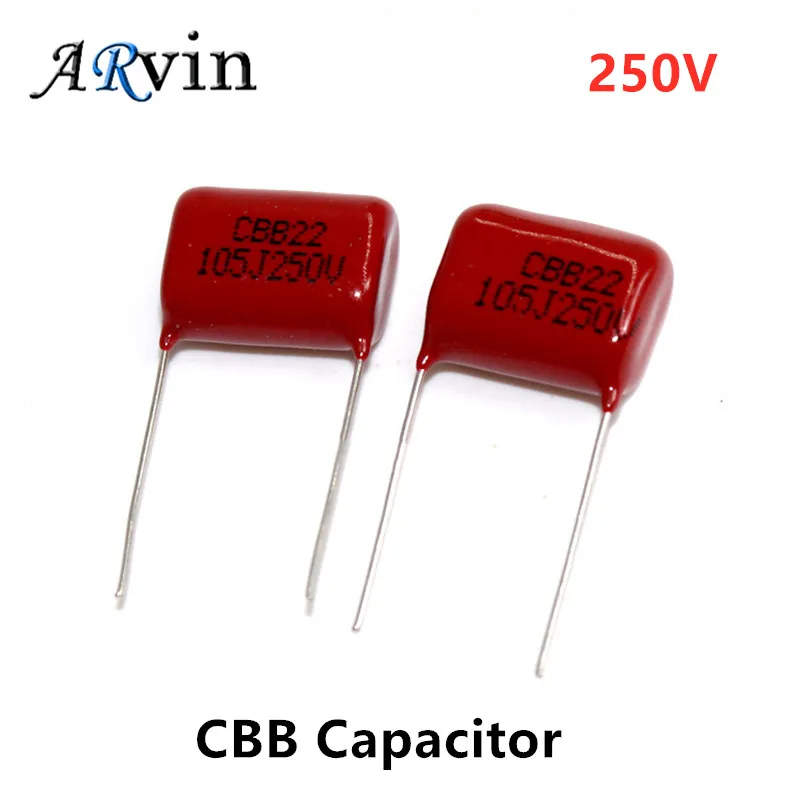 10Pcs CBB Capacitor 250V 104J 473J 474K 684J 105J 225J 475J 106J 100NF 47NF 470NF 680NF 1UF 2.2UF 4.7UF 10UF 0.1UF 0.047UF 0.68