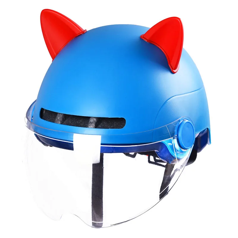 blue cat motorcycle helmet 2PCS Creative Motorcycle Electric Helmets Decoration Cartoon Cute Cat Ears  Motorbike Helmet Accessories Stickers Cosplay Styling