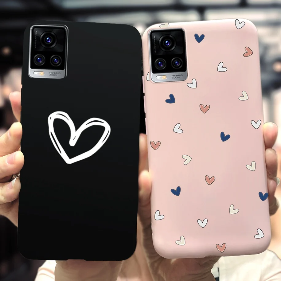 Love Heart Couple Case For Vivo V20 V2025 Cover Cute Soft Slim Matte Phone Case For Vivo V21 V21E 4G 5G VivoV21 V 21 V 20 Coque