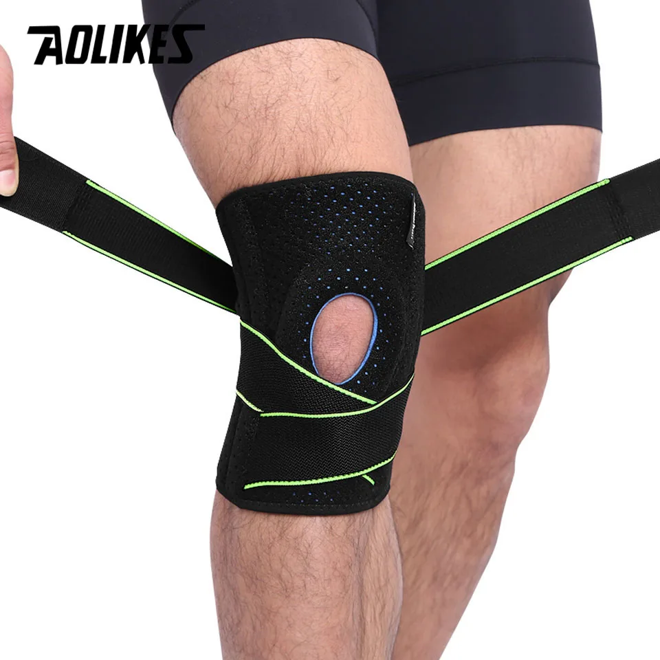 AOLIKES 1 Pair Knee Brace with Side Stabilizers,Adjustable Knee Support Braces for Knee Pain, Joint Pain Relief,Injury Recovery