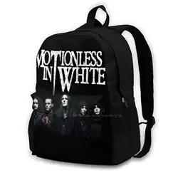 Motionless In White School Bag Big Capacity Backpack Laptop Motionless In White Chris Motionless Miw Bands Gothic Metal Justin