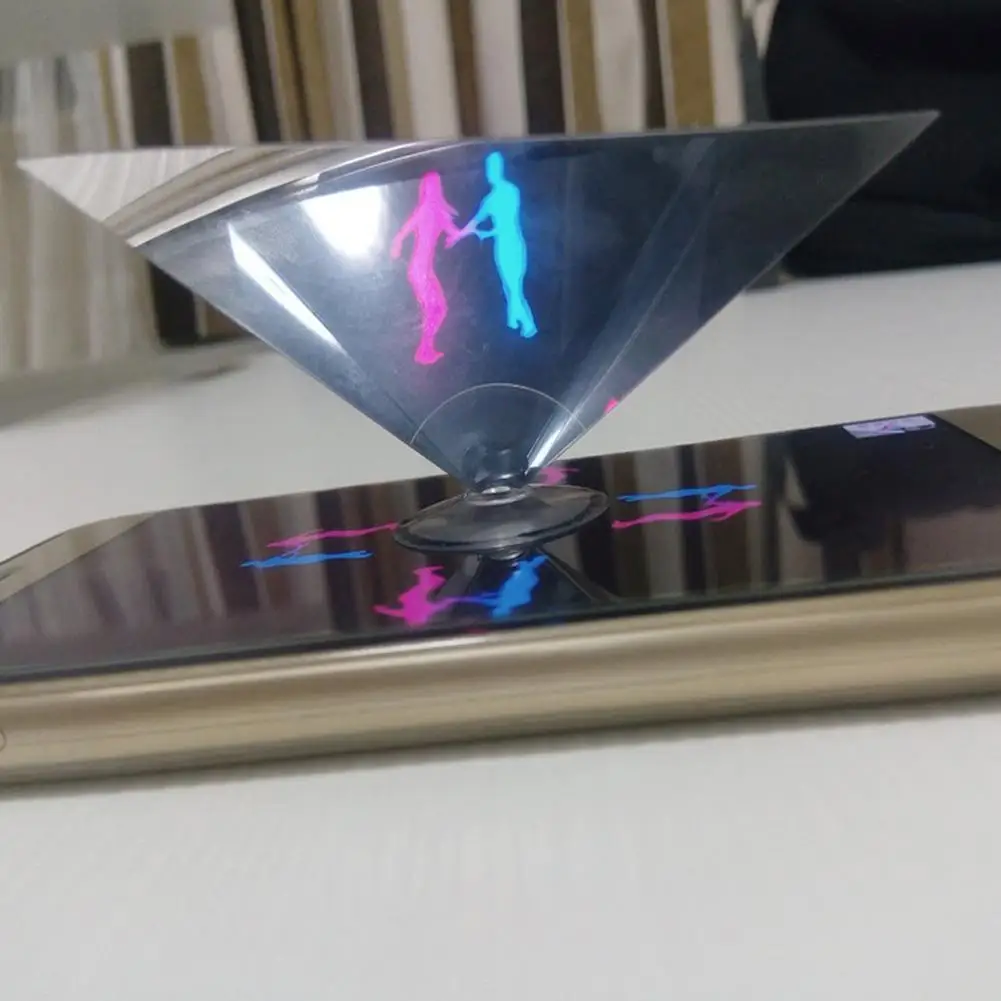 Mini Holographic Projector Mini 3d Holographic Projector Pyramid Four-dimensional Image Display Portable Play Pseudo Hologram