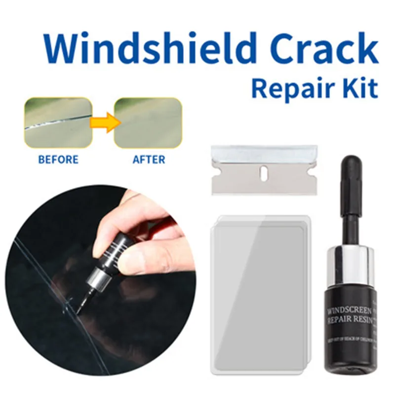 2PCS/1Set Car Windshield Repair Liquid Car Cracked Glass Repair Tools Auto Window Windshield DIY Kit Glass Scratch Crack Restore