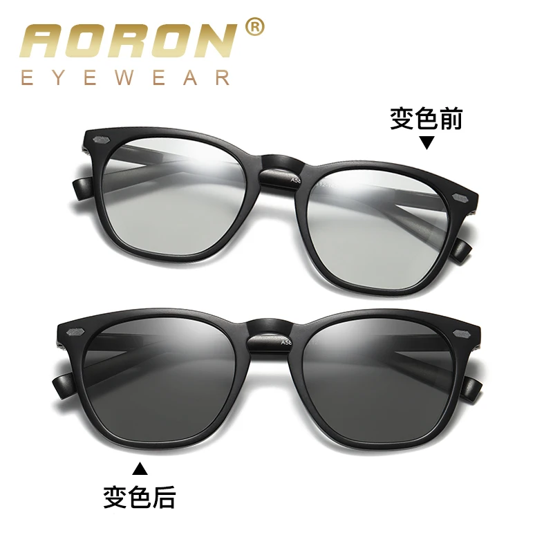 AORON Polarized Photochromic Sunglasses Men /Women Classic Round Sun Glasses TR Frame Aluminum Magnesium Leg