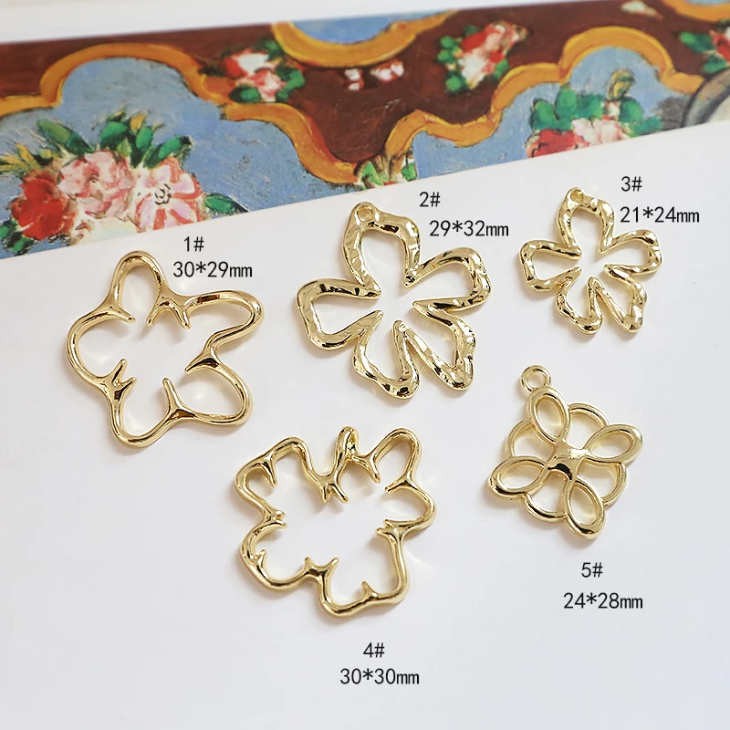 Diy jewelry making 40pcs/lot cartoon flowers shape alloy floatibg locket charms fit earring/garment pendant accessory