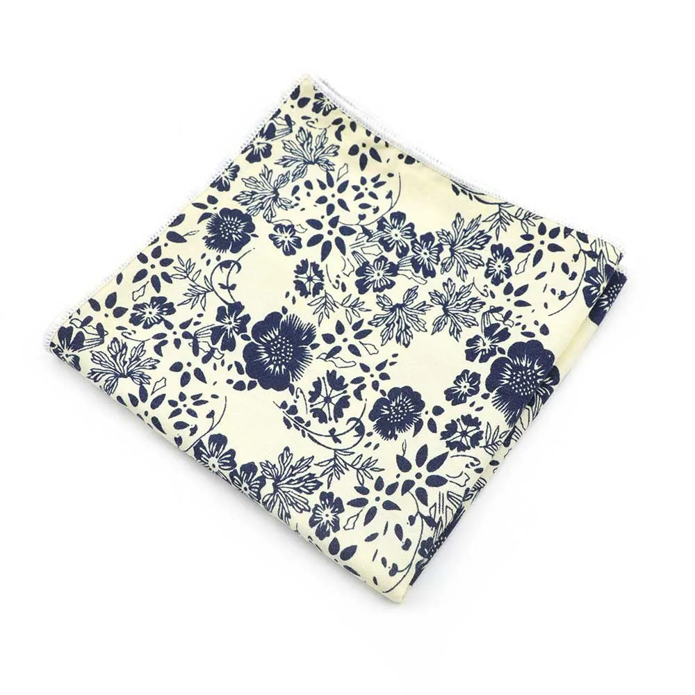Men's Floral Pocket Square, Retro Style