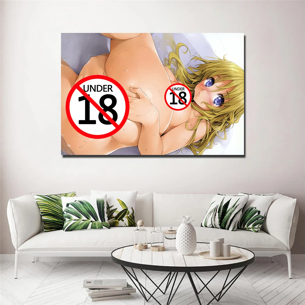 Wall Art Anime Sexy Japanese Girls Posters and Prints Adult Canvas Painting Wall Pictures For Living Room Decor