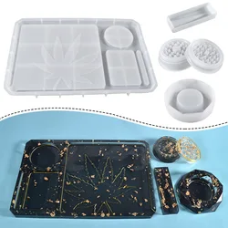 Resin Makeup Storage Tray Mold, Silicone Pallet, Ashtray Combination for Grind and Storage, DIY Resin Epoxy
