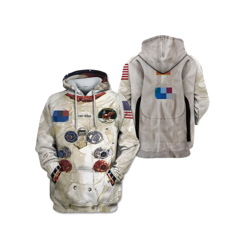 Jumeast Men Women Sweatshirts Armstrong Astronaut Spacesuit Oversized Coat Casual Jacket Pullover Fashion Spring Zipper Hoodies