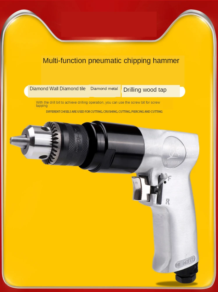 

Drilling Reversible Air Drill Professional Pneumatic Tools 3/8" High-speed Rotation For Hole Drilling For Hand-held Operation