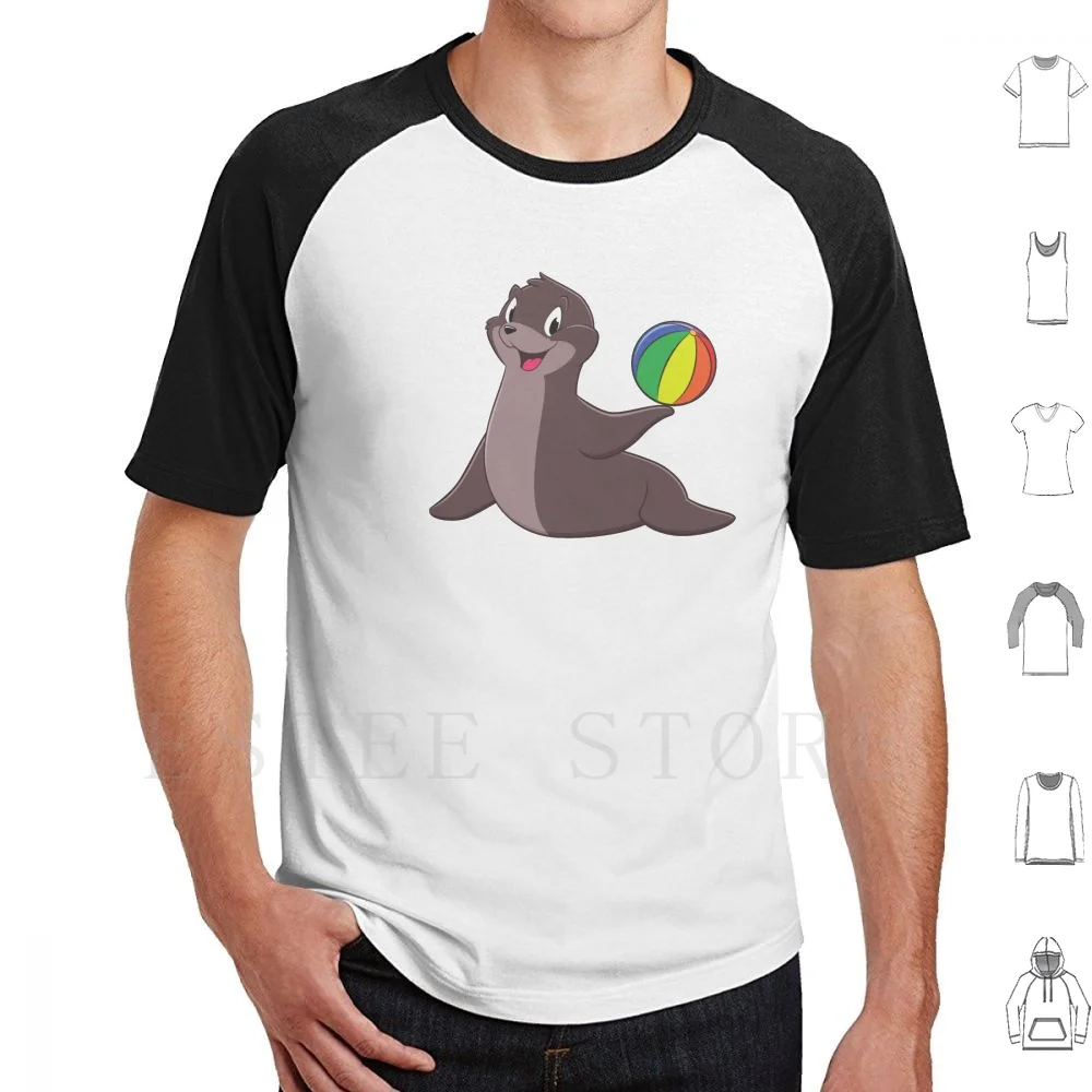 Yoga Seal With Beach Ball Yoga Poses Meditation Seal Animals Doing Yoga Animal Doing Yoga Blue Grey Seals T Shirt Men Cotton
