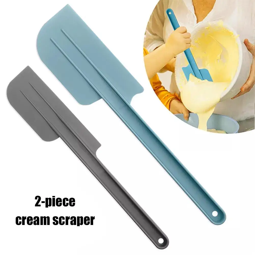 2Pcs/Set Plastic Spatula Soft Grip Cream Scraper Cutter Kitchen Gadget Baking Tools for Butter Cake Cream Pastry 10inch 12 inch