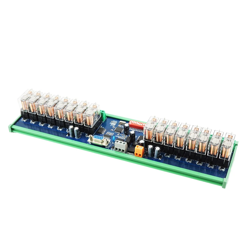 Huaqingjun 16-Channel RS485 232 Communication Relay Module RS485 Modbus RTU DO Module for Home Automation Control