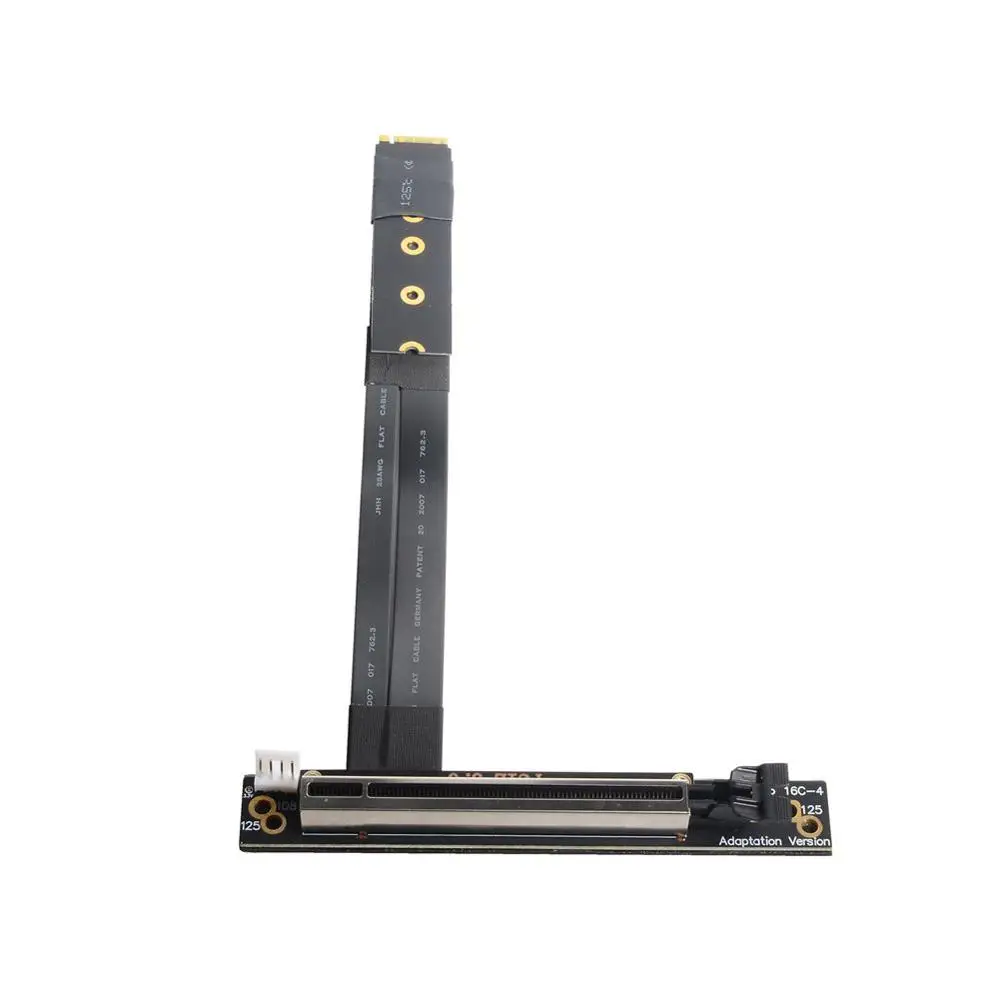 NGFF M.2 M-Kunci untuk Pci-E X16 Wanita Slot Adaptor Kabel Ekstensi dengan 4Pin Konektor Power 90 Derajat