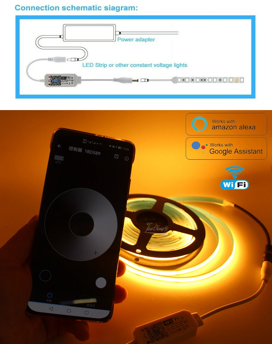 Mini Monochrome wifi dimmer Controller Led Dimmable 2835 5050 Strip Lights Controller Smart Phone App Switch Wifi Controller