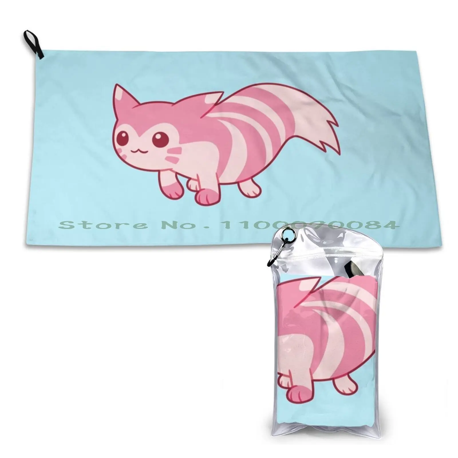 Shiny Furret Walk Meme Quick Dry Towel Gym Sports Bath Portable Pattern Pilot Black Fan Art Soft Sweat-Absorbent Fast Drying