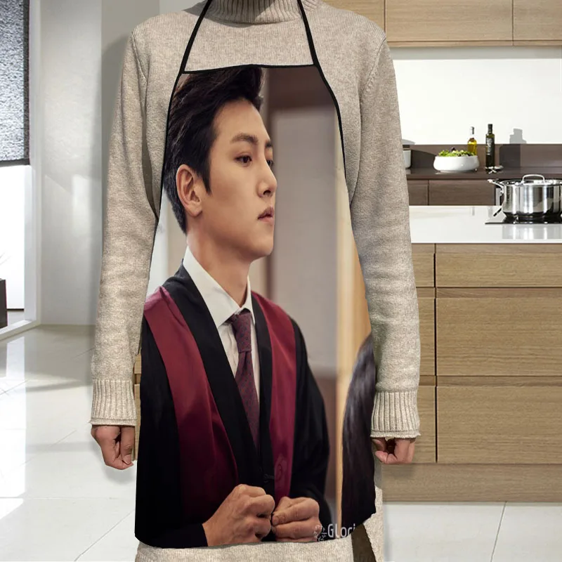 Ji Chang Wook  Apron Grill Kitchen Chef Apron Professional for BBQ, Baking, Cooking for Men Women 68X95cm