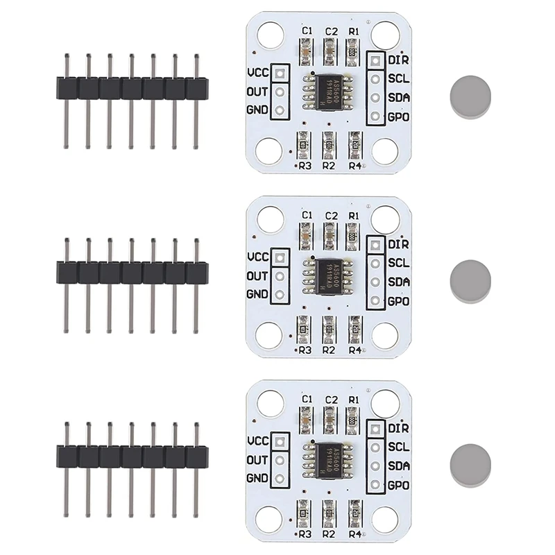 3Pcs AS5600 Encoder 12bit Precision Magnetic Induction Angle Measuring Sensor Module Elecrtonic Components