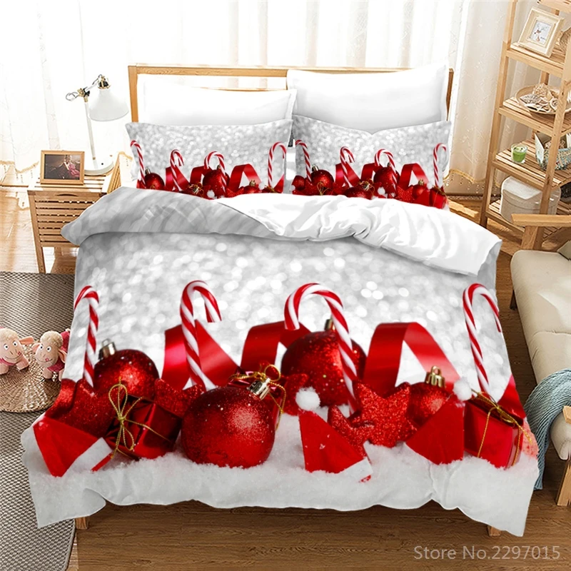 Popular Christmas Bells Bedroom Decor Bedding Set Duvet Cover Pillowcase Adult Kids Holiday Bed Linen Twin Full Queen King Size