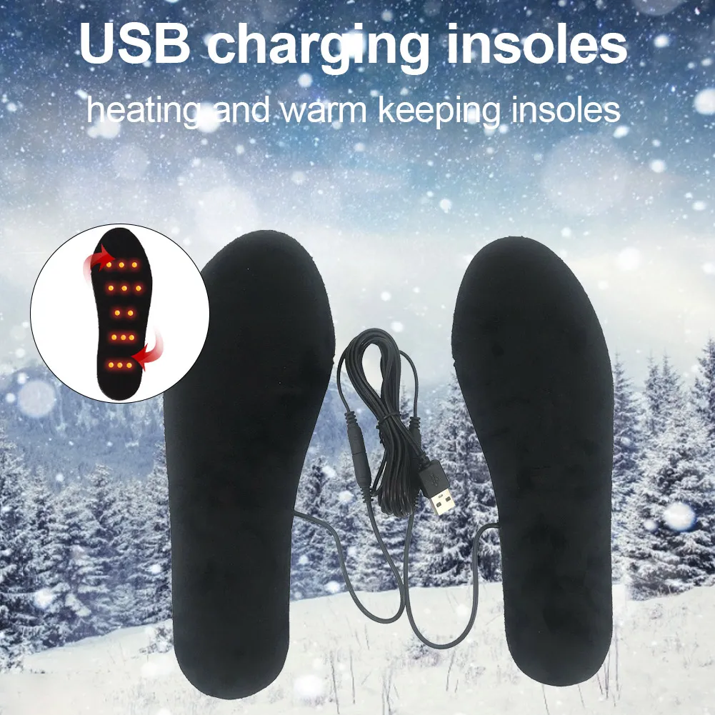 Heating Insoles Winter Electric Heating Foot Warmer USB Charging Heating Insoles Can Be Washed And Cut For Camping Fishing