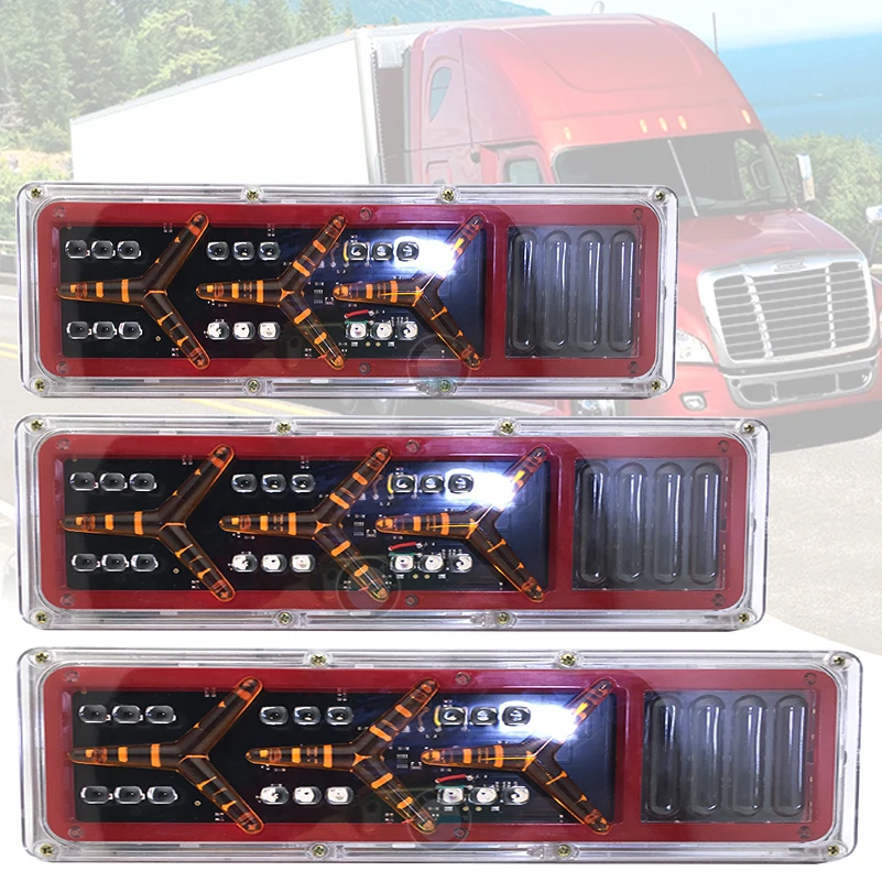 

2X 24V waterproof Truck LED Rear Tail Light trailer Warning Lights Flowing Signal Light lorry stop brake reversing traffic lamp