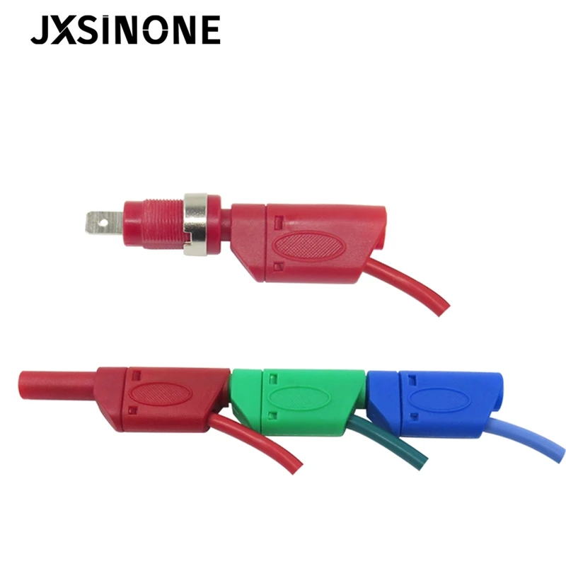 JXSINONE P1018A 1M 4 مللي متر الموز التوصيل إلى التمساح التمساح كليب اختبار التحقيق الرصاص سلك كابل