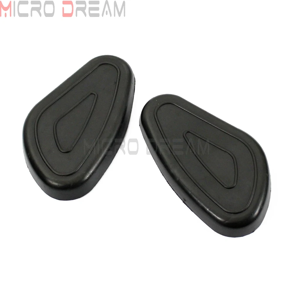 2X Black Motorcycle Rubber Gas Fuel Tanks Traction Side Cover Pads For Zündapp DB DS DBK KS KS750 M72 R66 R71 Dnepr Ural Sidecar