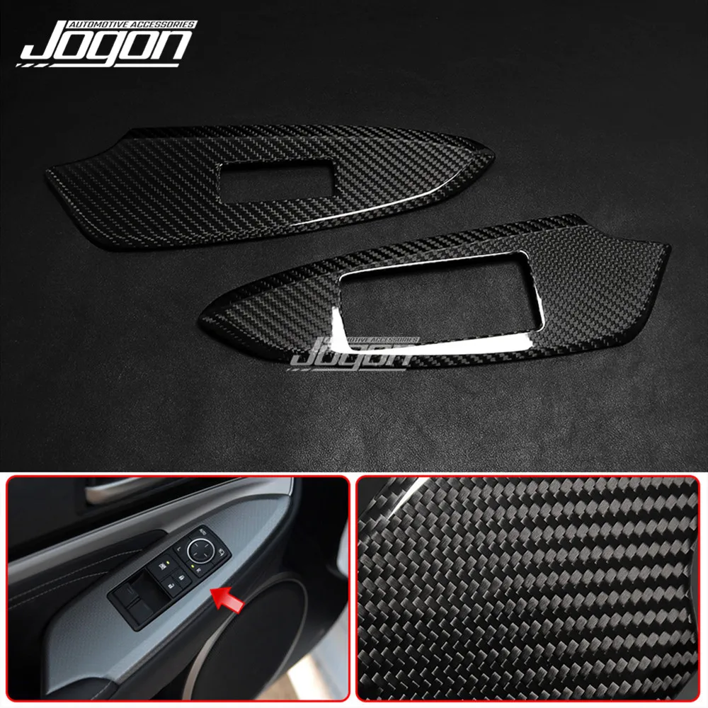 Car Interior Window Switch Button Panel Trim For Lexus RC200t RC300h RC300 RC350 RC F SPORT Real Carbon Fiber