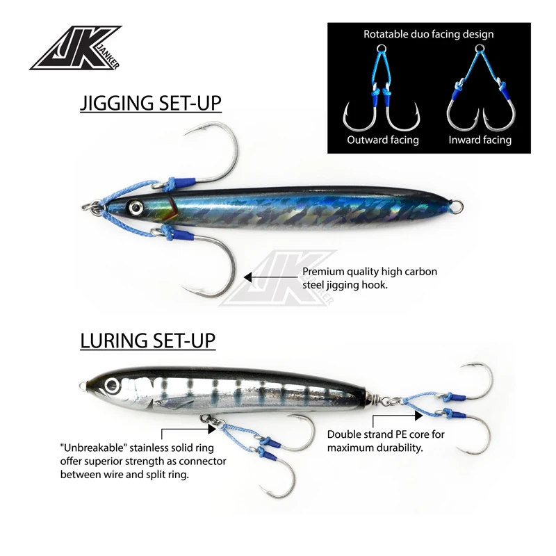Anzuelos Dobles 4X JK PAI Power Help – Jig Head para Atún - imagen 4