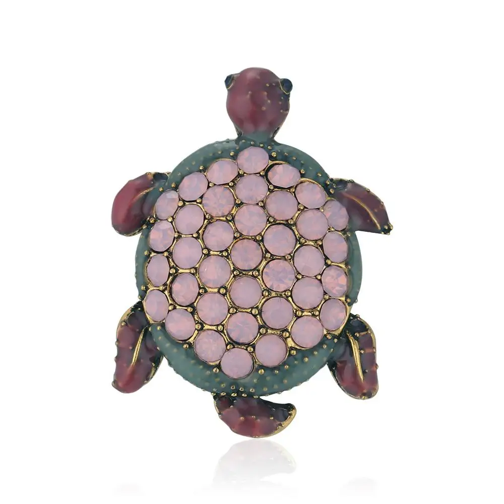 50pcs/lot Custom Turtle Brooch Pin Cute Vintage Tortoise Brooches Kids Gift Animal Pins Bags Accessories