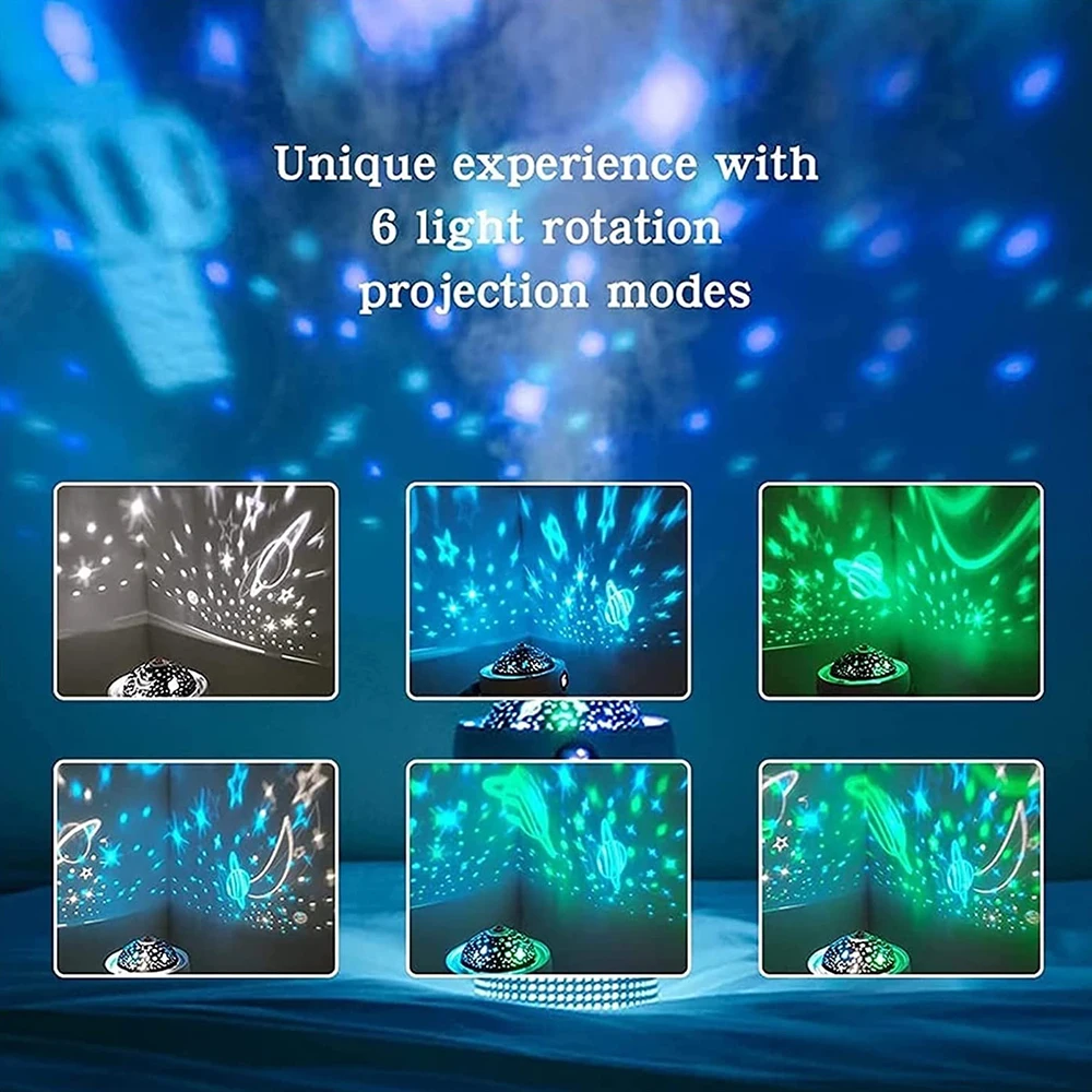 Nawilżacz nocny dla dziecka i dziecka sypialnia gwiazdka lekki projektor nawilżacz generujący chłodną mgiełkę obrót o 360 ° projekcyjne nawilżacze powietrza