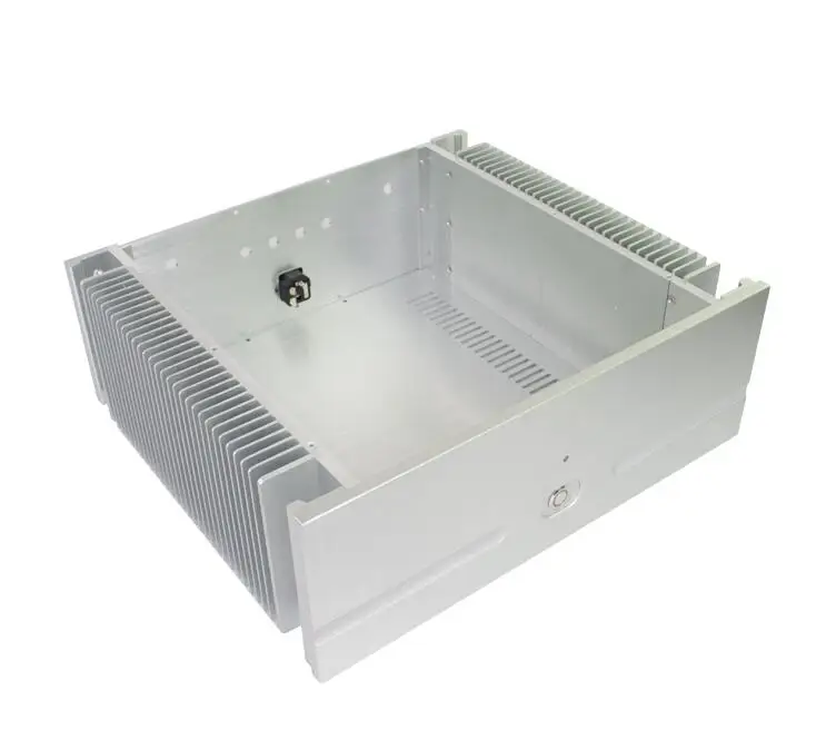 เงินอลูมิเนียม Amplifier แชสซี/Class A Amplifier/Preamp/AMP Enclosure/กรณี/กล่อง DIY (432*155*390 มม.)