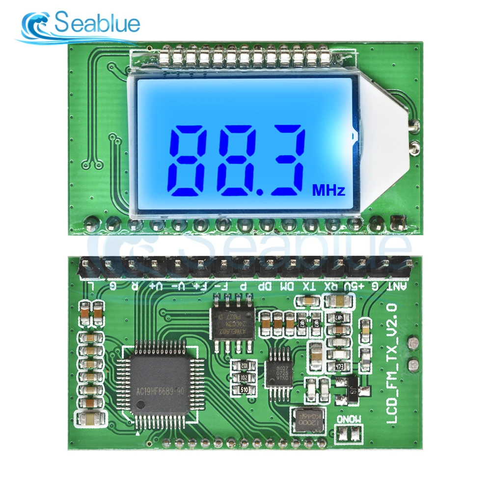 PLL LCD 87-108MHZ Digital Radio FM Trasmettitore/Ricevitore Modulo Microfono Senza Fili Stereo Bordo di Riduzione Del Rumore Digitale