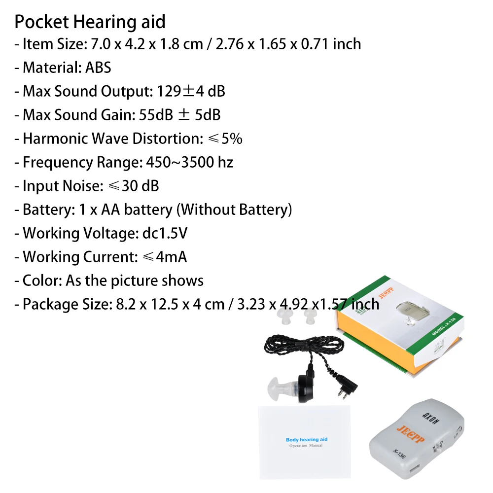 JECPP AXON Hearing Aids Sound Amplifier Battery Powered Hearing Enhancement Device for Adults & Seniors